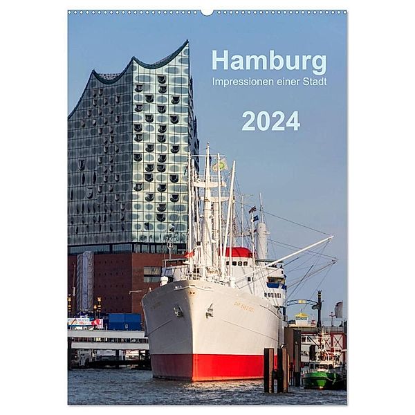 Hamburg - Impressionen einer Stadt (Wandkalender 2024 DIN A2 hoch), CALVENDO Monatskalender, Klaus Kolfenbach