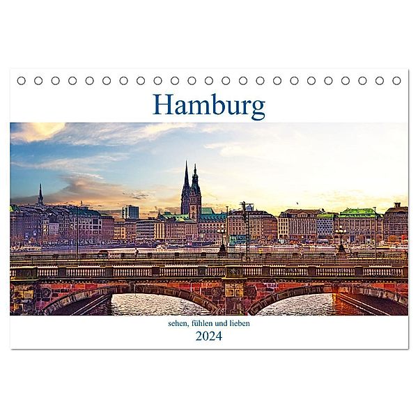 Hamburg sehen, fühlen und lieben (Tischkalender 2024 DIN A5 quer), CALVENDO Monatskalender, Paul Michalzik