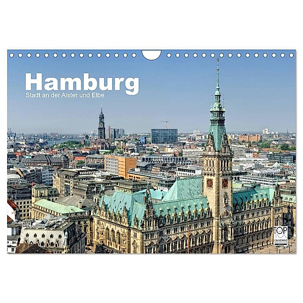 Hamburg Stadt an der Alster und Elbe (Wandkalender 2024 DIN A4 quer), CALVENDO Monatskalender, Andreas Voigt