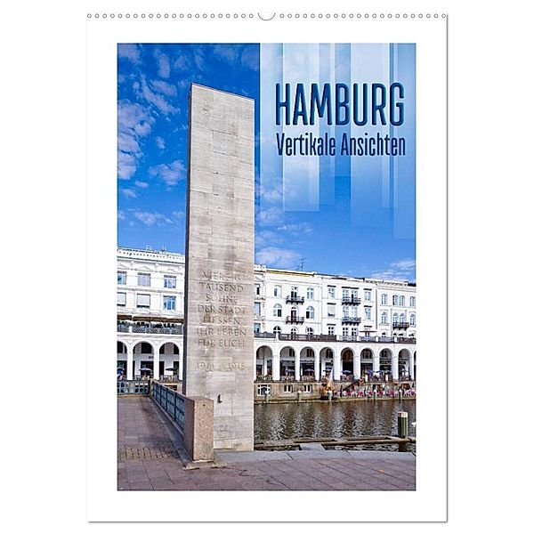 HAMBURG Vertikale Ansichten (Wandkalender 2024 DIN A2 hoch), CALVENDO Monatskalender, Melanie Viola