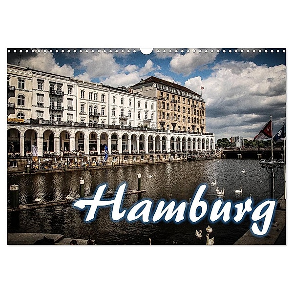 Hamburg (Wandkalender 2024 DIN A3 quer), CALVENDO Monatskalender, Oliver Pinkoss Photostorys