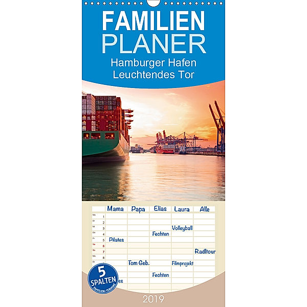 Hamburger Hafen - Leuchtendes Tor zum Welthafen - Familienplaner hoch (Wandkalender 2019 , 21 cm x 45 cm, hoch), Arthur F. Selbach