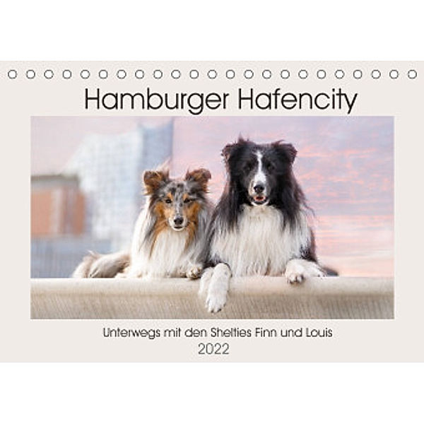 Hamburger Hafencity - Unterwegs mit den Shelties Finn und Louis (Tischkalender 2022 DIN A5 quer), Sonja Teßen