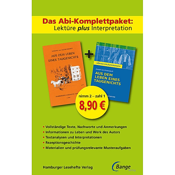 Hamburger Lesehefte / Das Abi-Komplettpaket. Lektüre plus Interpretation - Aus dem Leben eines Taugenichts, Josef Freiherr von Eichendorff