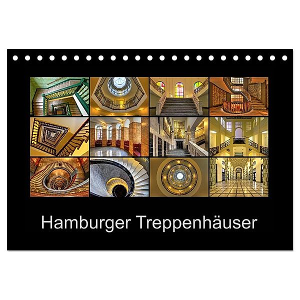 Hamburger Treppenhäuser (Tischkalender 2024 DIN A5 quer), CALVENDO Monatskalender, Joachim Hasche