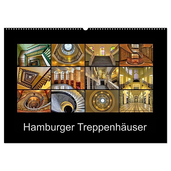 Hamburger Treppenhäuser (Wandkalender 2024 DIN A2 quer), CALVENDO Monatskalender, Joachim Hasche