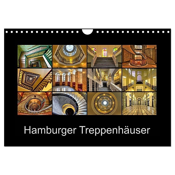 Hamburger Treppenhäuser (Wandkalender 2024 DIN A4 quer), CALVENDO Monatskalender, Joachim Hasche