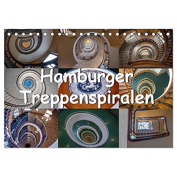 Hamburger Treppenspiralen (Tischkalender 2025 DIN A5 quer), CALVENDO Monatskalender, Calvendo, Annick Salomo & Thomas Becker