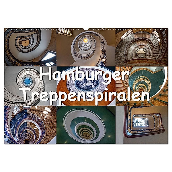 Hamburger Treppenspiralen (Wandkalender 2024 DIN A2 quer), CALVENDO Monatskalender, Annick Salomo & Thomas Becker