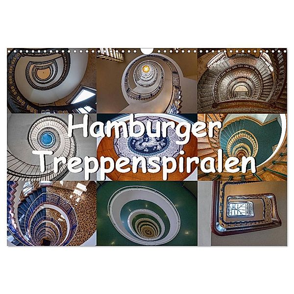 Hamburger Treppenspiralen (Wandkalender 2024 DIN A3 quer), CALVENDO Monatskalender, Annick Salomo & Thomas Becker