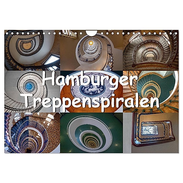 Hamburger Treppenspiralen (Wandkalender 2024 DIN A4 quer), CALVENDO Monatskalender, Annick Salomo & Thomas Becker