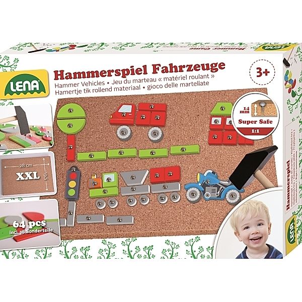 LENA® Hammerspiel FAHRZEUGE in bunt