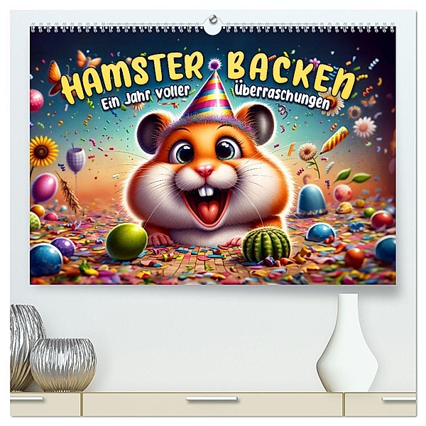 Hamsterbacken: Ein Jahr voller Überraschungen (hochwertiger Premium Wandkalender 2025 DIN A2 quer), Kunstdruck in Hochglanz, Calvendo, artefacti