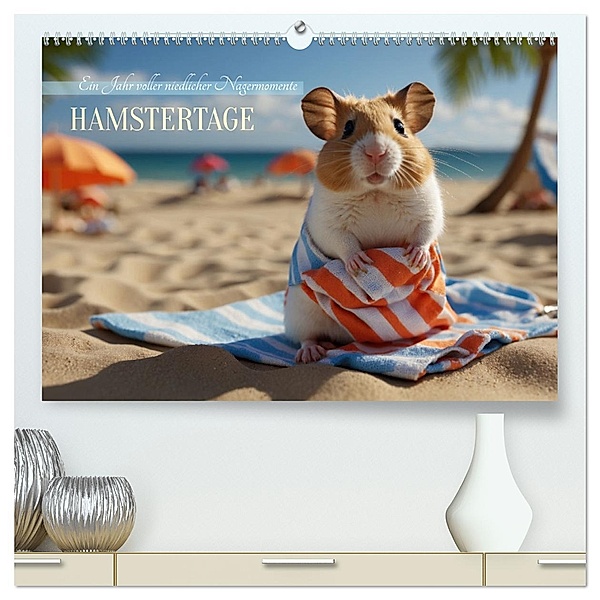 Hamstertage (hochwertiger Premium Wandkalender 2024 DIN A2 quer), Kunstdruck in Hochglanz, Calvendo, Heidi Spiegler