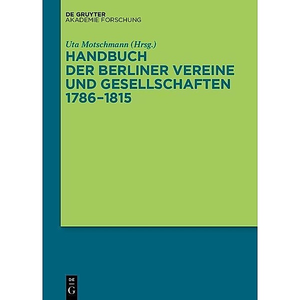 Handbuch der Berliner Vereine 1786-1815