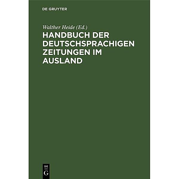 Handbuch der deutschsprachigen Zeitungen im Ausland
