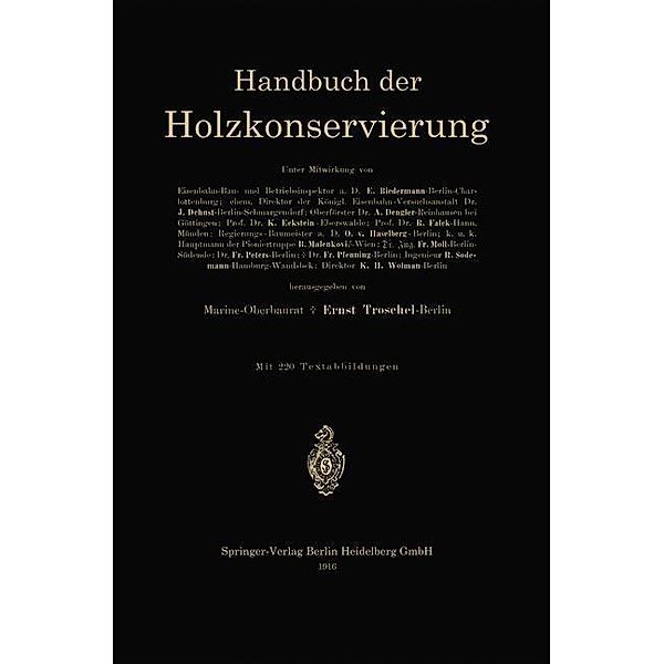 Handbuch der Holzkonservierung, Ernst Troschel, Richard Scheibe