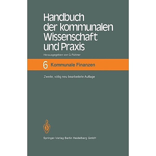 Handbuch der kommunalen Wissenschaft und Praxis: Bd.6 Kommunale Finanzen