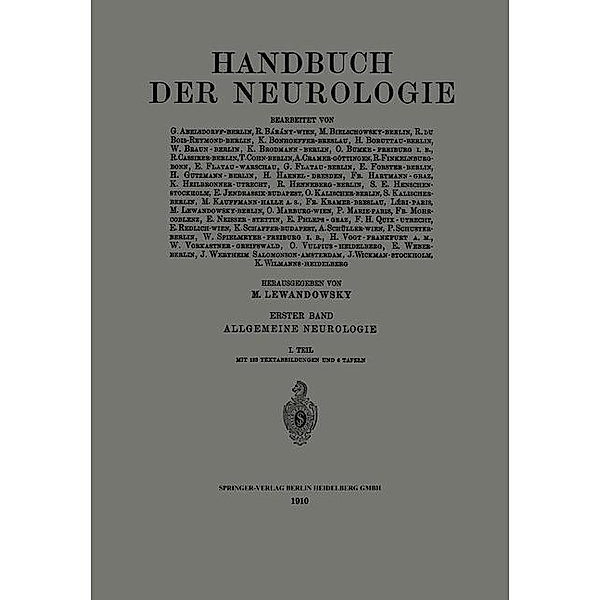 Handbuch der Neurologie, M. Lewandowsky, G. Abelsdorff, Oswald Bumke