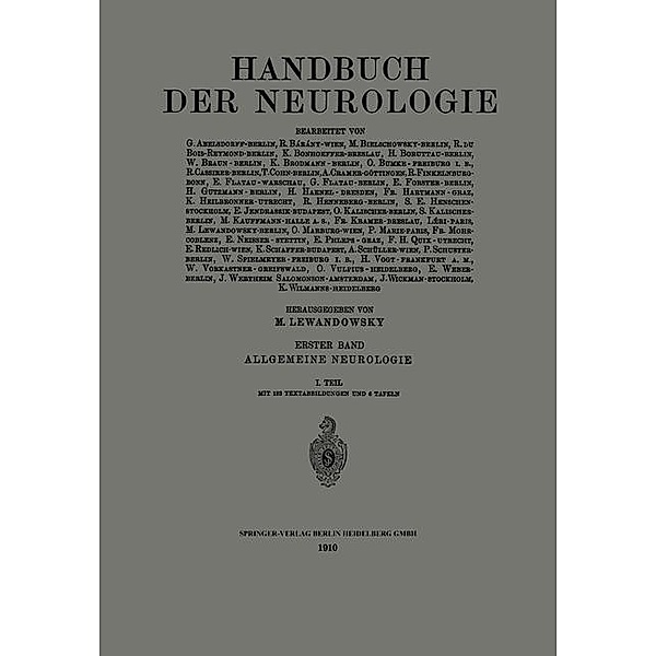 Handbuch der Neurologie / Monographien aus dem Gesamtgebiete der Neurologie und Psychiatrie, M. Lewandowsky, G. Abelsdorff, Oswald Bumke