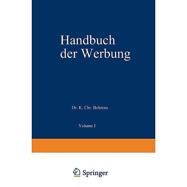 Handbuch der Werbung, Karl Christian Behrens