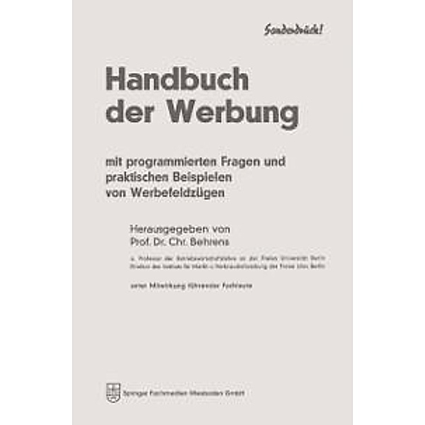 Handbuch der Werbung, Uwe Johannsen