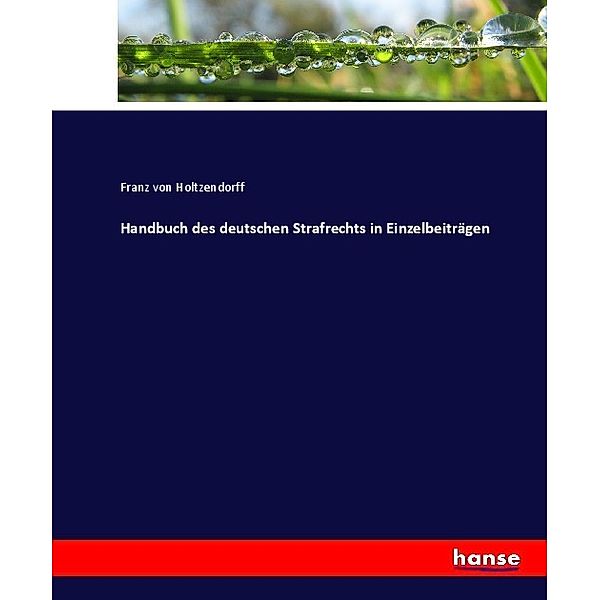 Handbuch des deutschen Strafrechts in Einzelbeiträgen, Franz von Holtzendorff