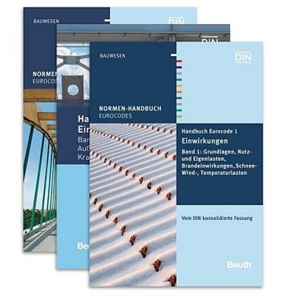 Handbuch Eurocode 1 - Einwirkungen: Bd.1-3 Einwirkungen / Bauzustände, Aussergewöhnliche Lasten, Verkehrs-, Kranbahn- und Silolasten / Brückenlasten, 3 Bde.