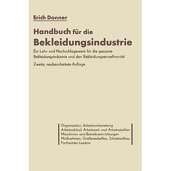 Handbuch für die Bekleidungsindustrie, Erich Donner