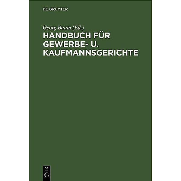 Handbuch für Gewerbe- u. Kaufmannsgerichte