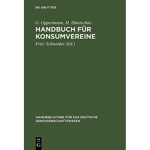 Handbuch für Konsumvereine, G. Oppermann, H. Häntschke