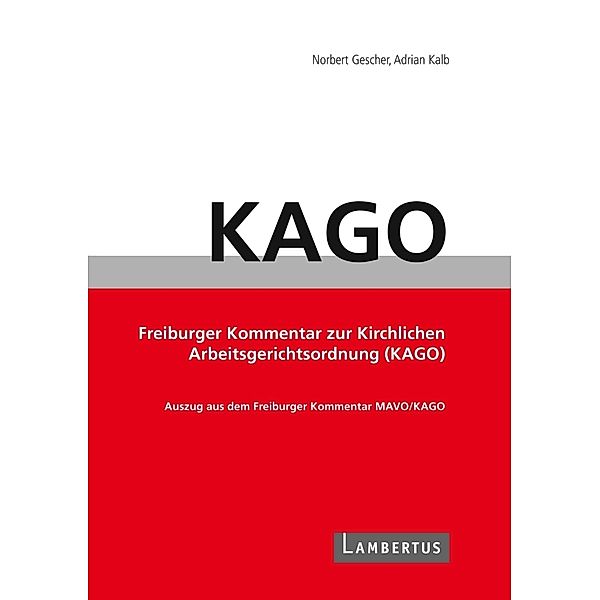 Handbuch KAGO-Kommentar, Norbert Gescher, Adrian Kalb