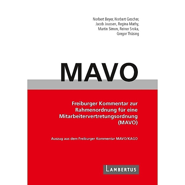 Handbuch MAVO-Kommentar, Norbert Beyer, Norbert Gescher, Jacob Joussen, Regina Mathy, Martin Simon, Reiner Sroka, Gregor Thüsing