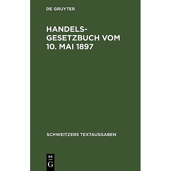 Handelsgesetzbuch vom 10. Mai 1897