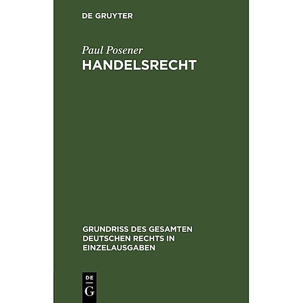 Handelsrecht, Paul Posener