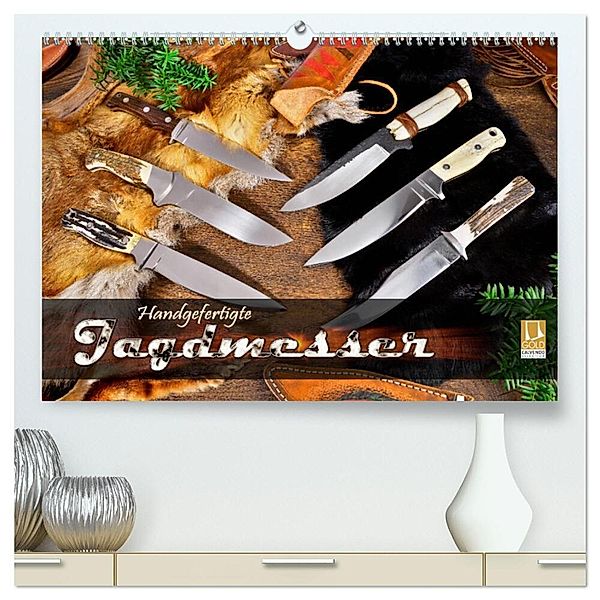 Handgefertigte Jagdmesser (hochwertiger Premium Wandkalender 2024 DIN A2 quer), Kunstdruck in Hochglanz, Georg Hergenhan