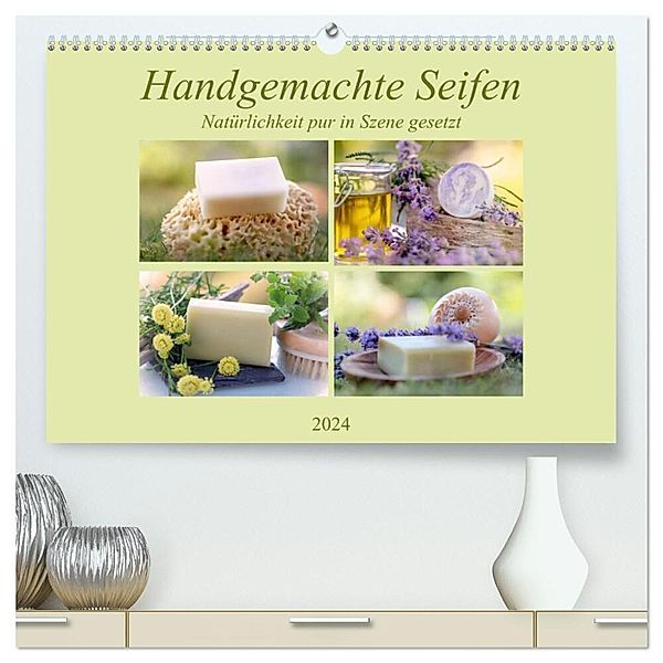 Handgemachte Seifen - Natürlichkeit in Szene gesetzt (hochwertiger Premium Wandkalender 2024 DIN A2 quer), Kunstdruck in Hochglanz, Tanja Riedel