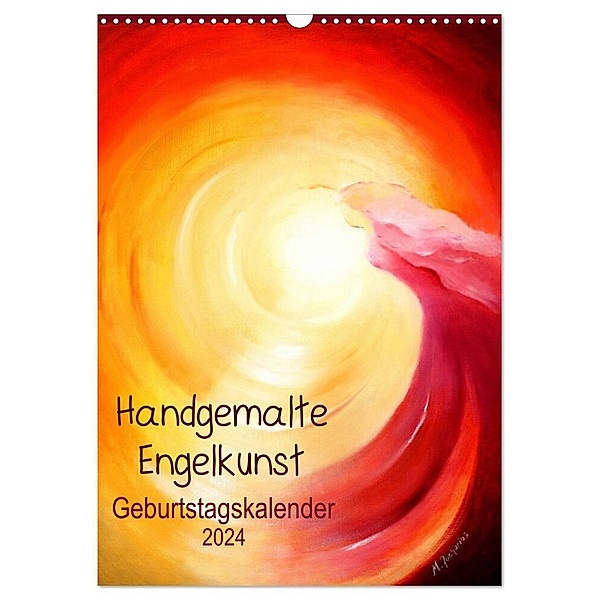 Handgemalte Engelkunst Geburtstagskalender (Wandkalender 2024 DIN A3 hoch), CALVENDO Monatskalender, Marita Zacharias