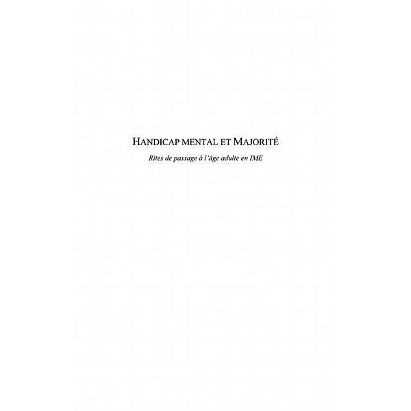 Handicap mental et majorite / Hors-collection, Eric Santamaria