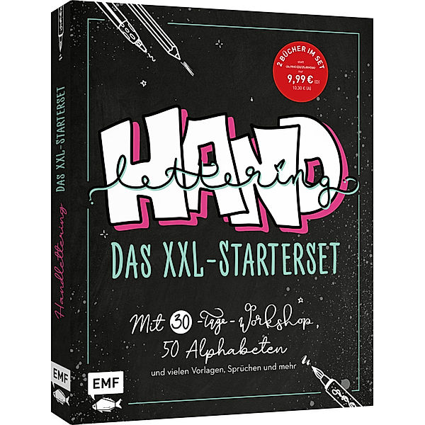 Handlettering: Das XXL-Starterset - Dein Anfänger-Set mit 2 Büchern im Bundle