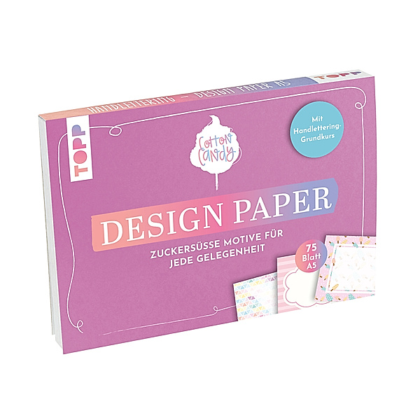 Frech Handlettering Design Paper Block Cotton Candy A5, Ludmila Blum