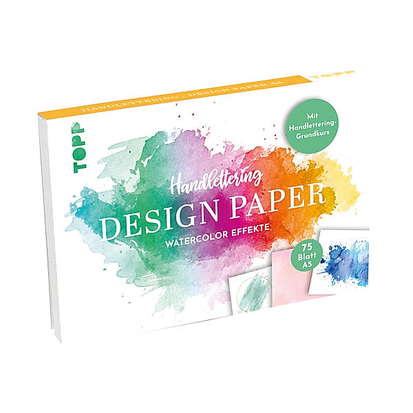Handlettering Design Paper Block Watercolor-Effekte A5, Ludmila Blum, frechverlag