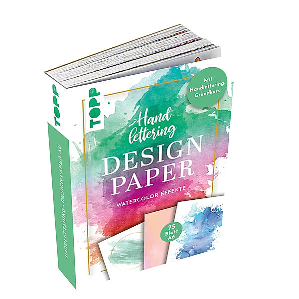 Handlettering Design Paper Block Watercolor-Effekte A6, Ludmila Blum, frechverlag