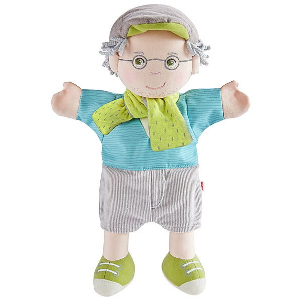 HABA Handpuppe OPA PETER in grau/blau