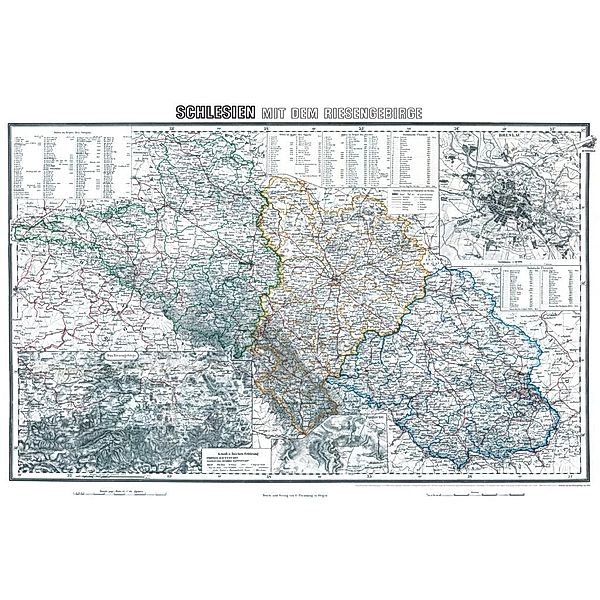 Handtke, F: Historische Karte: Schlesien (plano), Friedrich H. Handtke