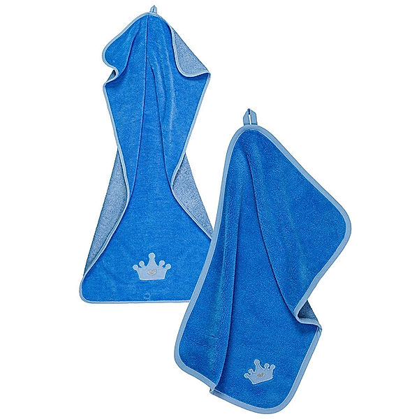 Smithy Handtuch-Set KRONE BLAU 2-teilig