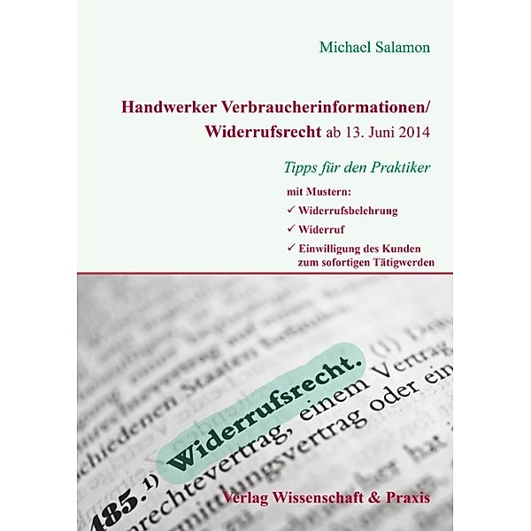 Handwerker Verbraucherinformation/Widerrufsrecht ab 13. Juni 2014, Michael Salamon