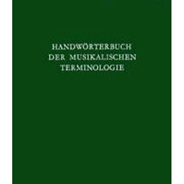 Handwörterbuch der musikalischen Terminologie. Lieferung 1-4
