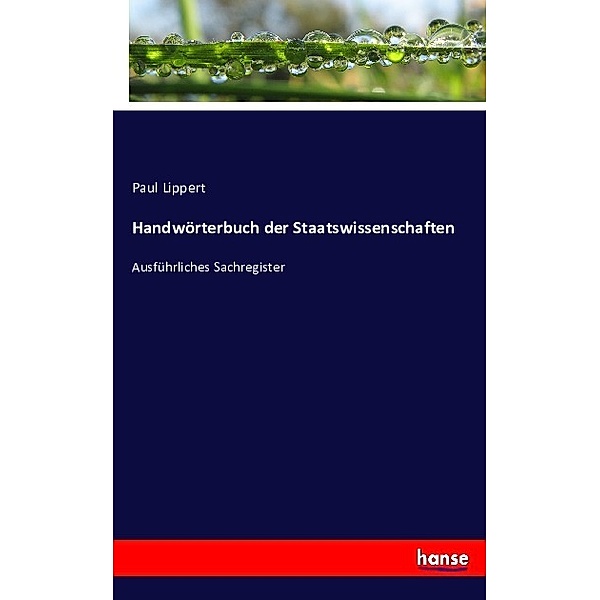 Handwörterbuch der Staatswissenschaften, Paul Lippert