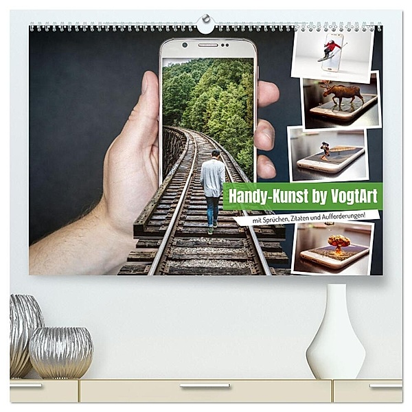 Handy-Kunst by VogtArt (hochwertiger Premium Wandkalender 2024 DIN A2 quer), Kunstdruck in Hochglanz, VogtArt